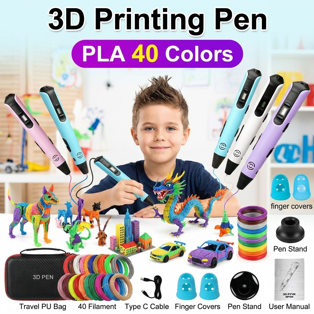Carbon Fiber Filament - 3D Printing Pen Kids with LCD
