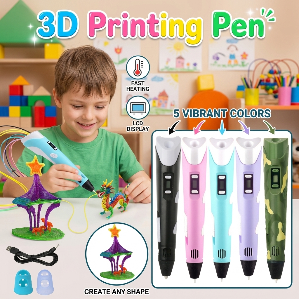 3D Printing Pen For Kids - LED Screen 3D Printing Pen PLA