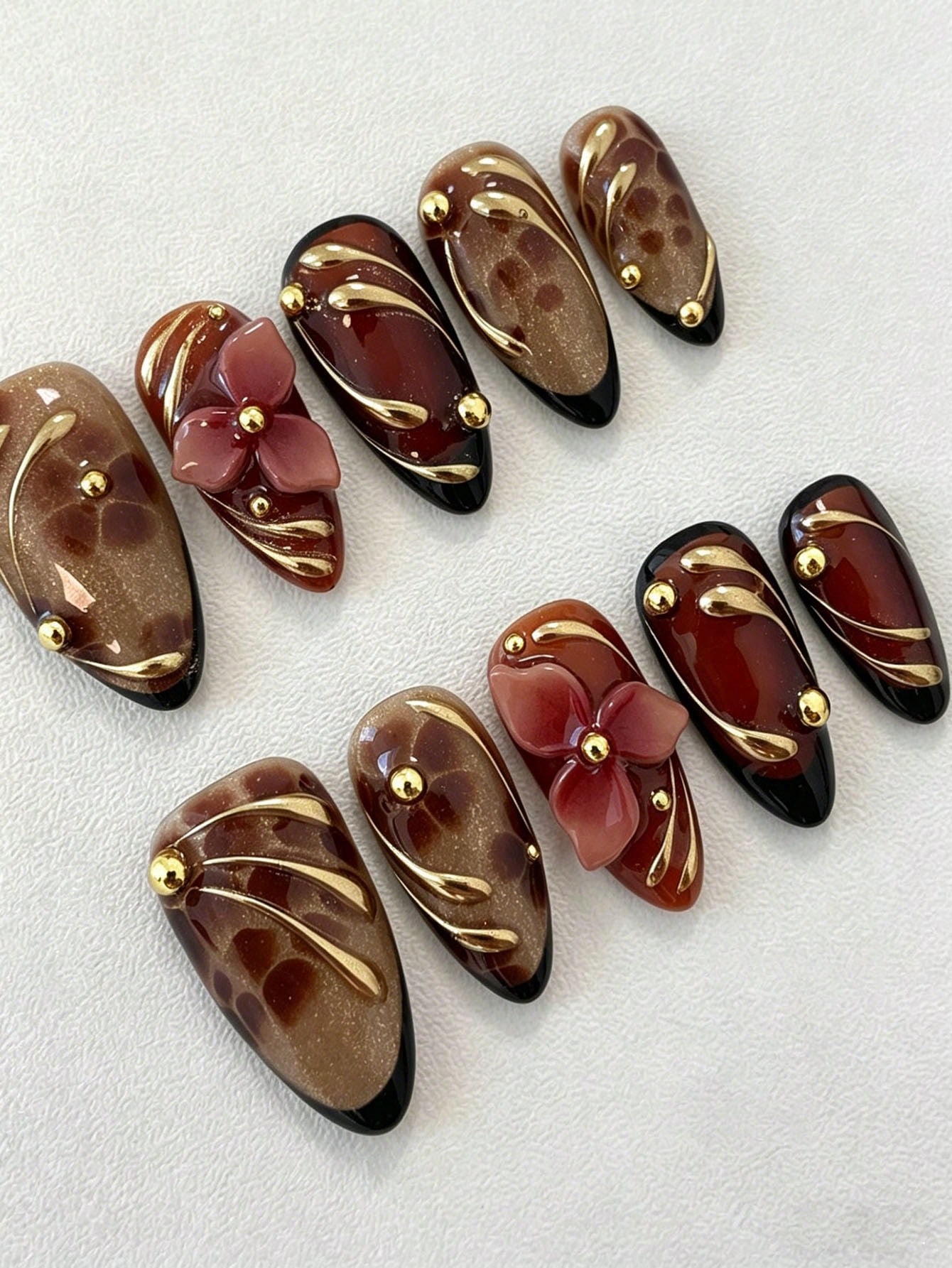 3D Printing Nails - 30pcs Metallic Gold Plated Printed Nail