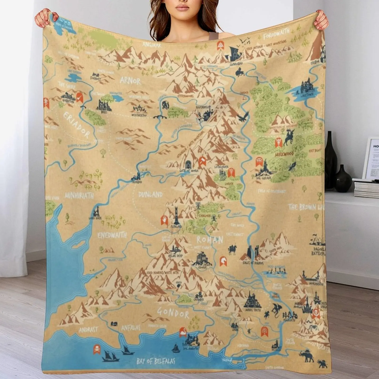 3D Printing Icon - J.R.R. Tolkien - Middle Earth map,simple