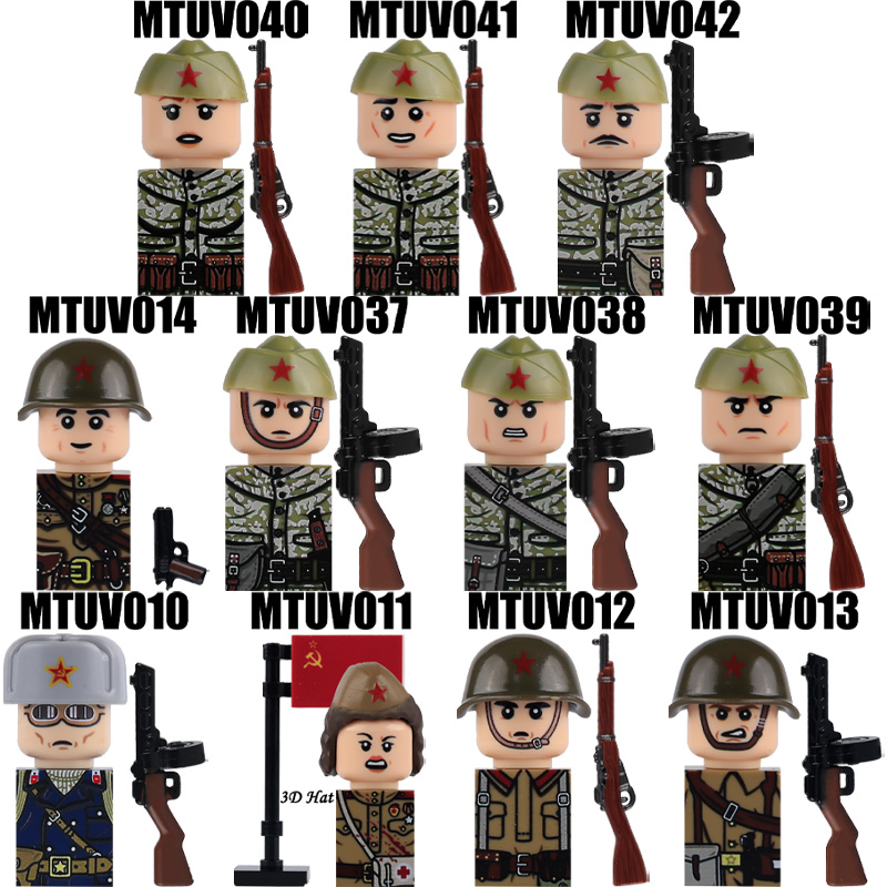 3D Printing Lego Bricks - WW2 Soviet Camouflage Soldier Figures 3D