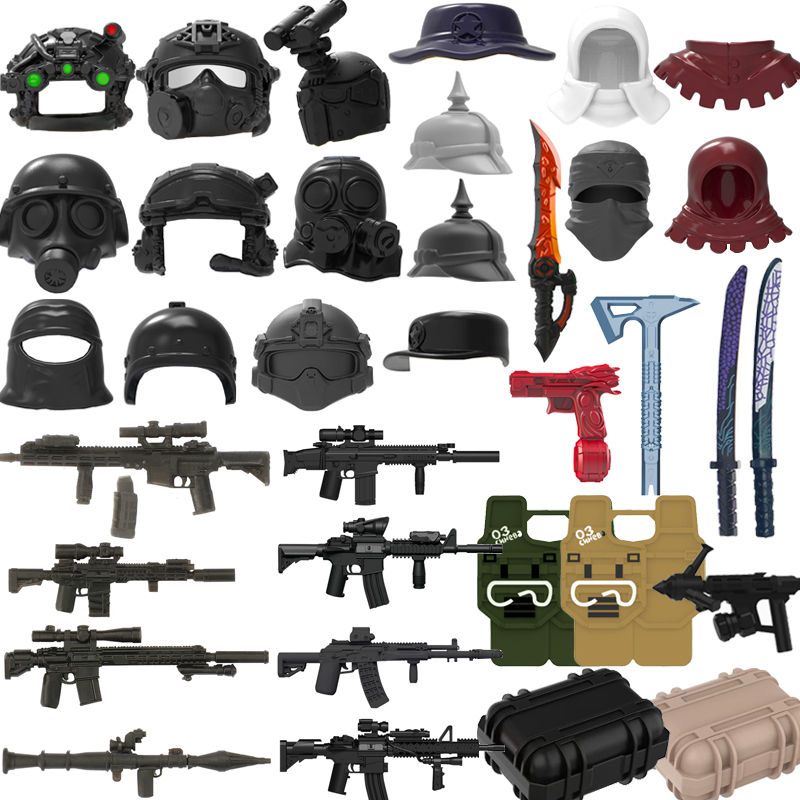 3D Printing Lego Bricks - Military Figure Accessory Building Blocks 3D