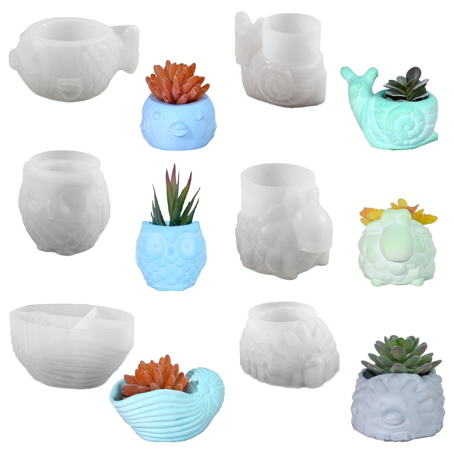 3D Animal Flower Pot Silicone  - 3D Printing Epoxy Resin avaliação e preço