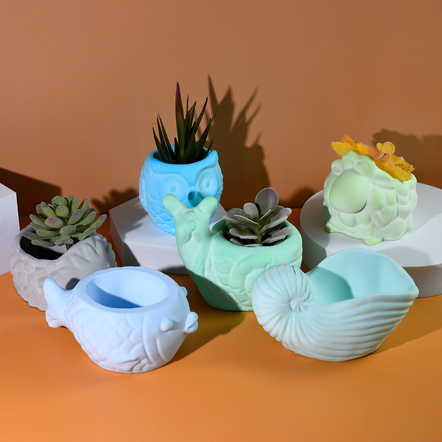 3D Animal Flower Pot Silicone  - 3D Printing Epoxy Resin avaliação e preço