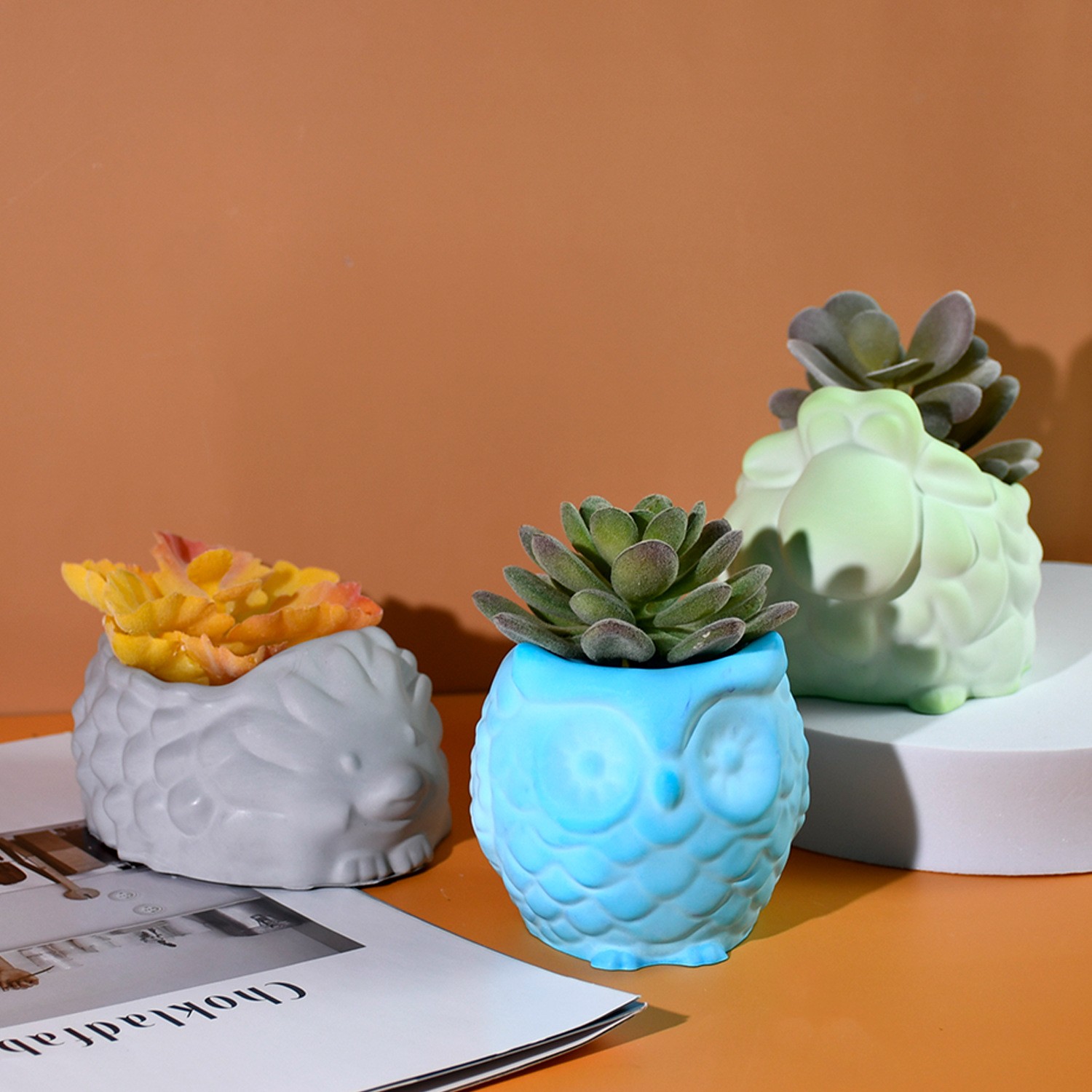 3D Animal Flower Pot Silicone  - 3D Printing Epoxy Resin avaliação e preço