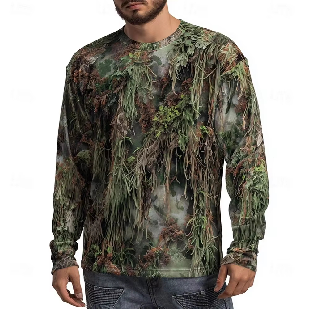 Men's Camo Animal Print Long S - 3D Printing Jersey avaliação e preço