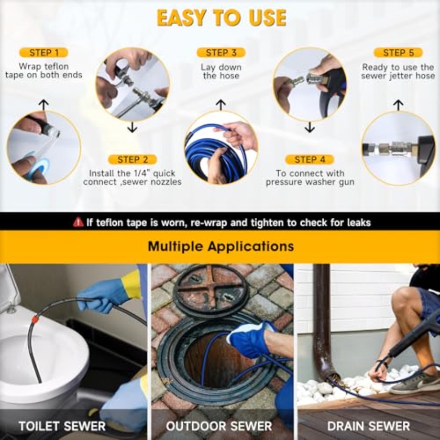 Sewer Jetter Kit for Pressure  - Nozzle Cleaning Kit avaliação e preço