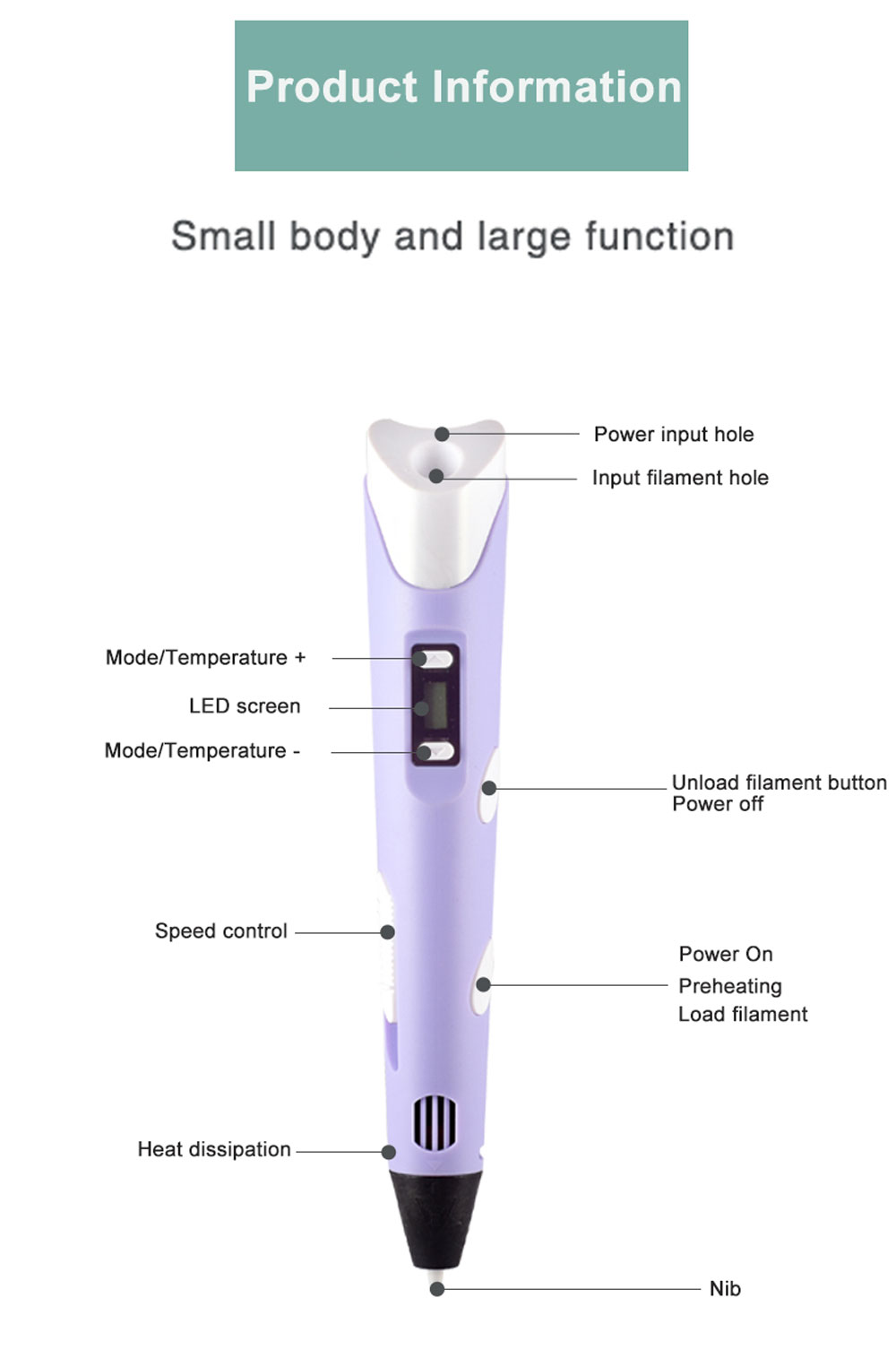 LED Screen 3D Printing Pen PLA - 3D Printing Pen For Kids avaliação e preço