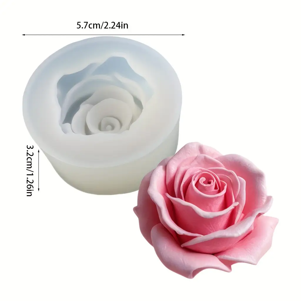 1 Rose Silicone Candle Mold -  - 3D Printing Epoxy Resin avaliação e preço