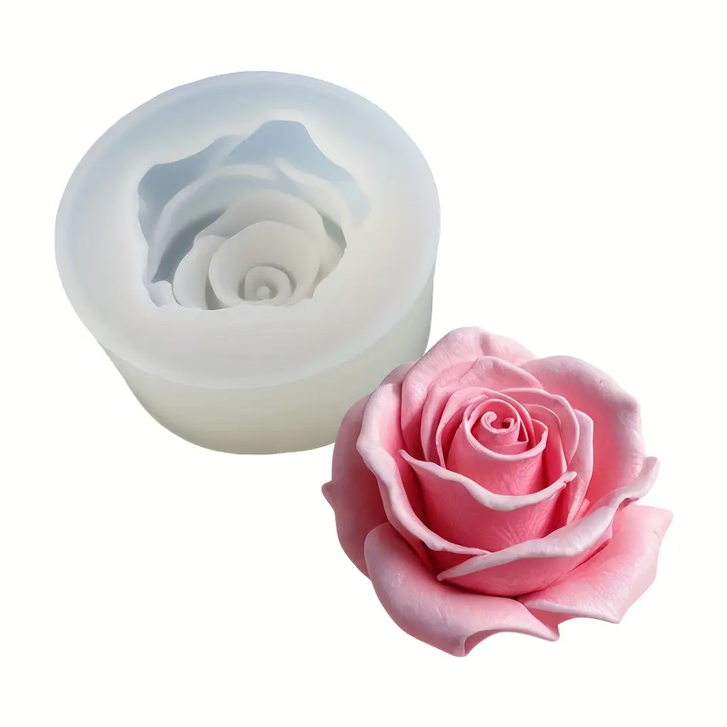 1 Rose Silicone Candle Mold -  - 3D Printing Epoxy Resin avaliação e preço