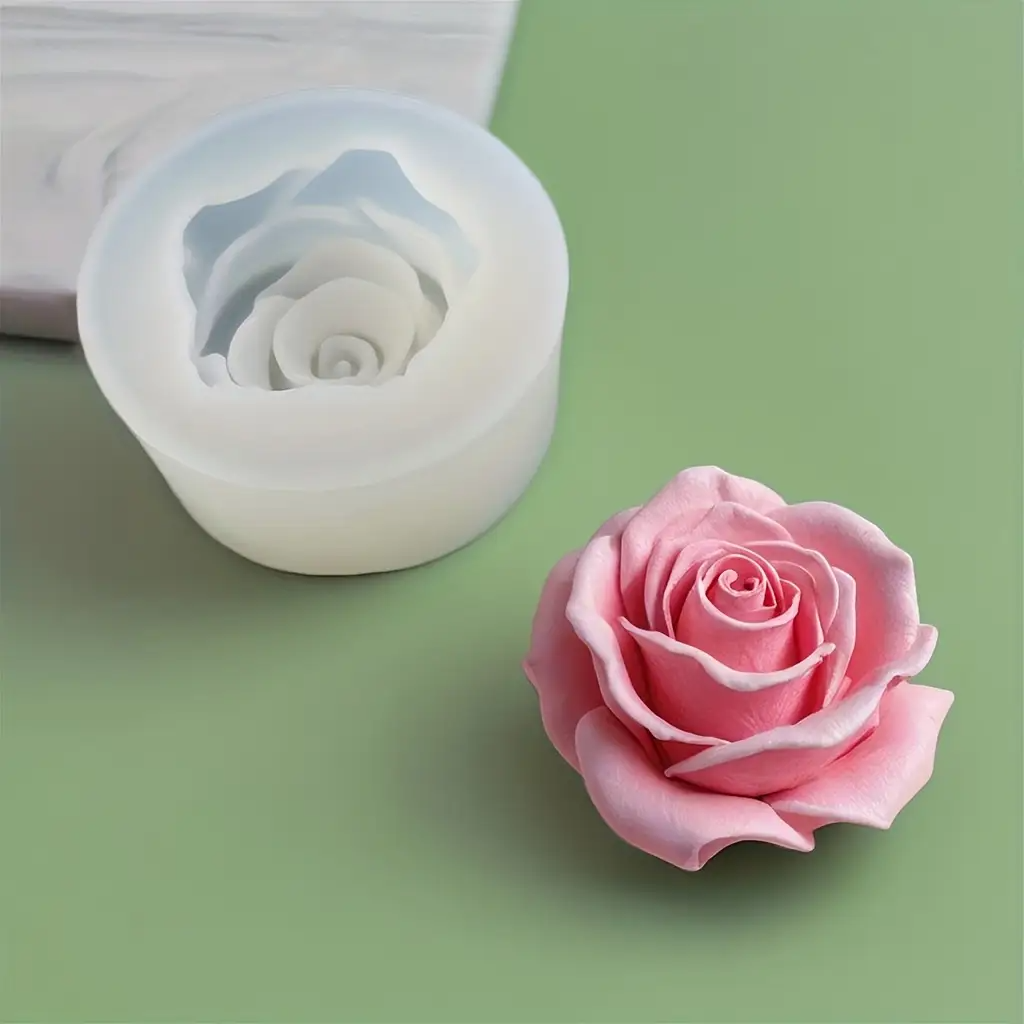 1 Rose Silicone Candle Mold -  - 3D Printing Epoxy Resin avaliação e preço