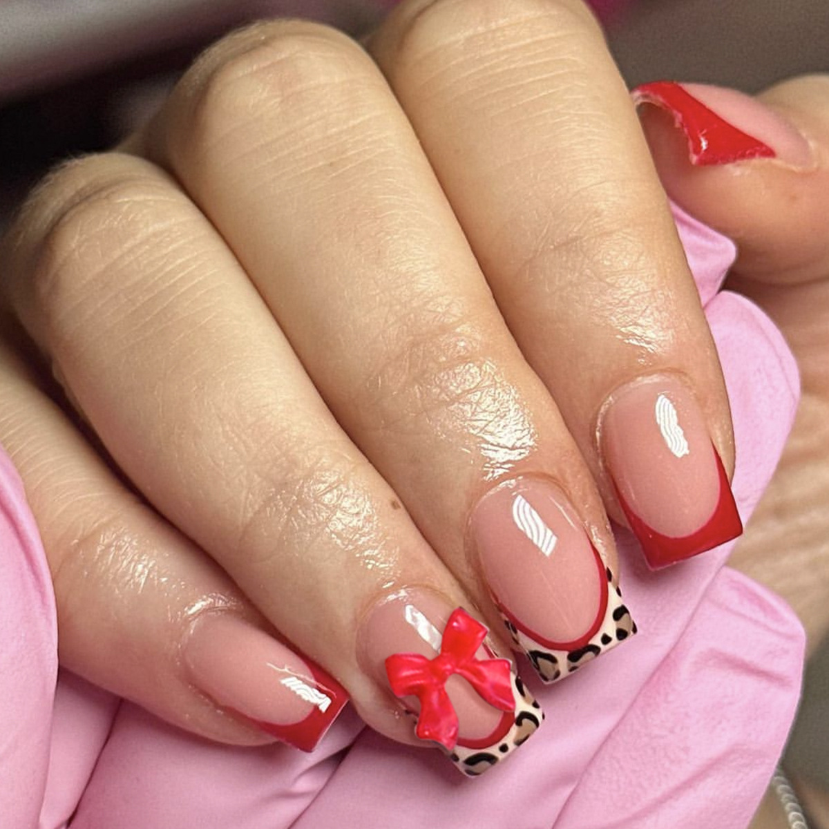 24pcs Red French Style Fake Na - 3D Printing Nails avaliação e preço