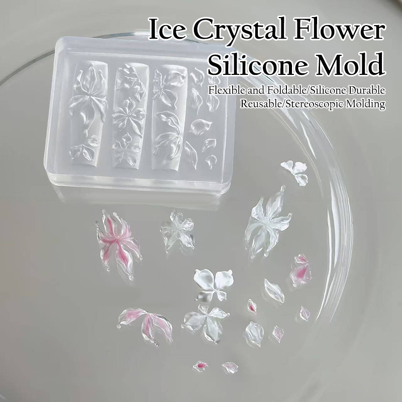 ~1Pc 3D Ice Crystal Flower Ice - 3D Printing Nails avaliação e preço