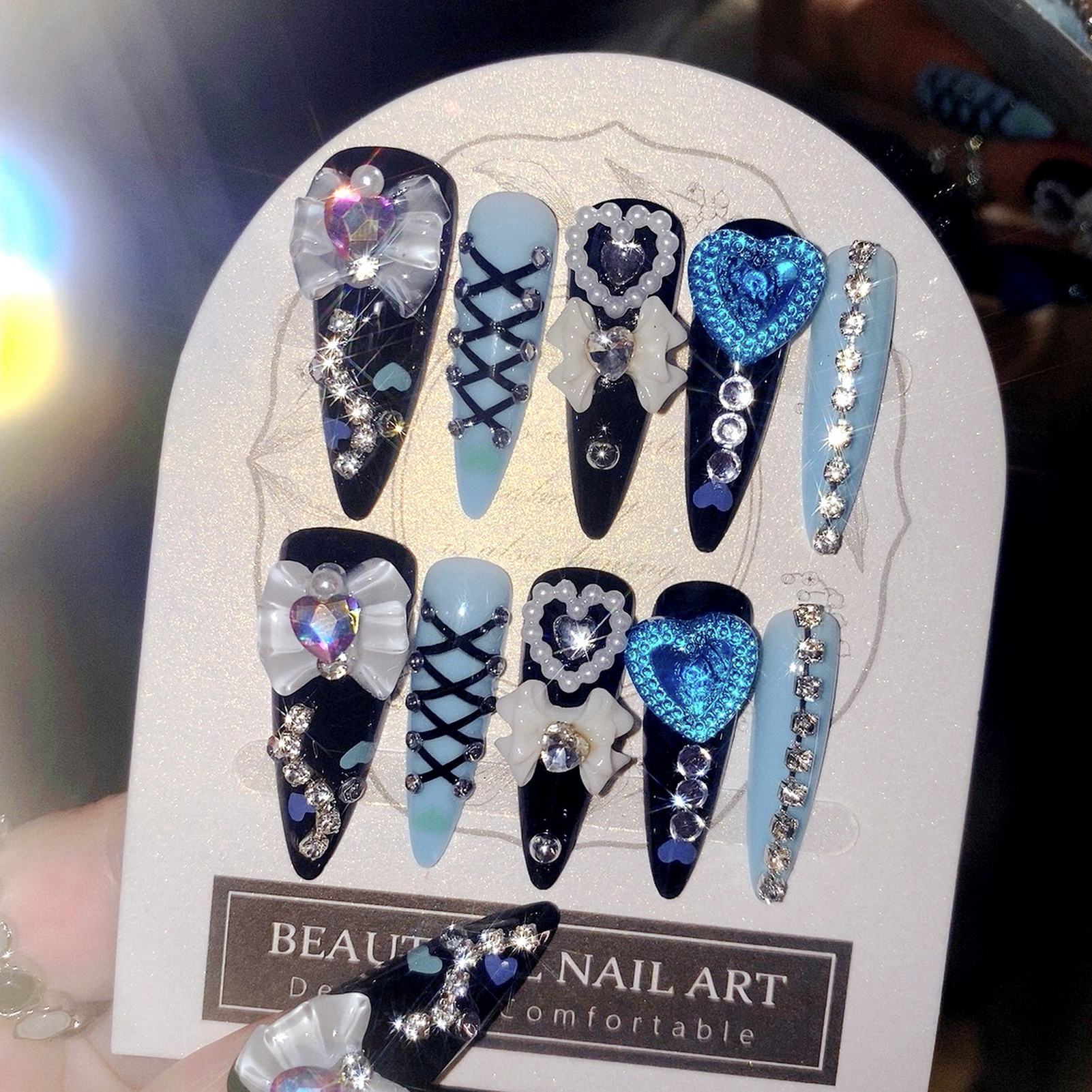 24pcs 3D Bow Decor False Nails - 3D Printing Nails avaliação e preço