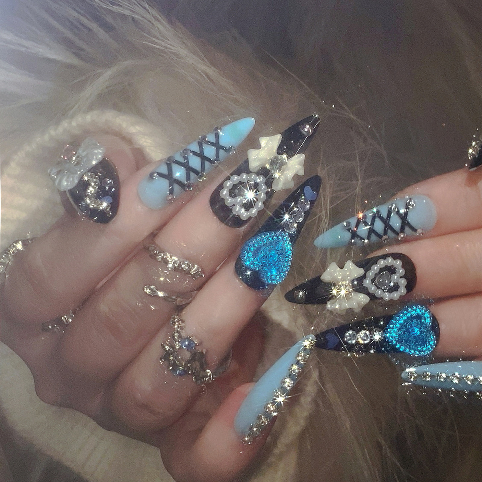 24pcs 3D Bow Decor False Nails - 3D Printing Nails avaliação e preço