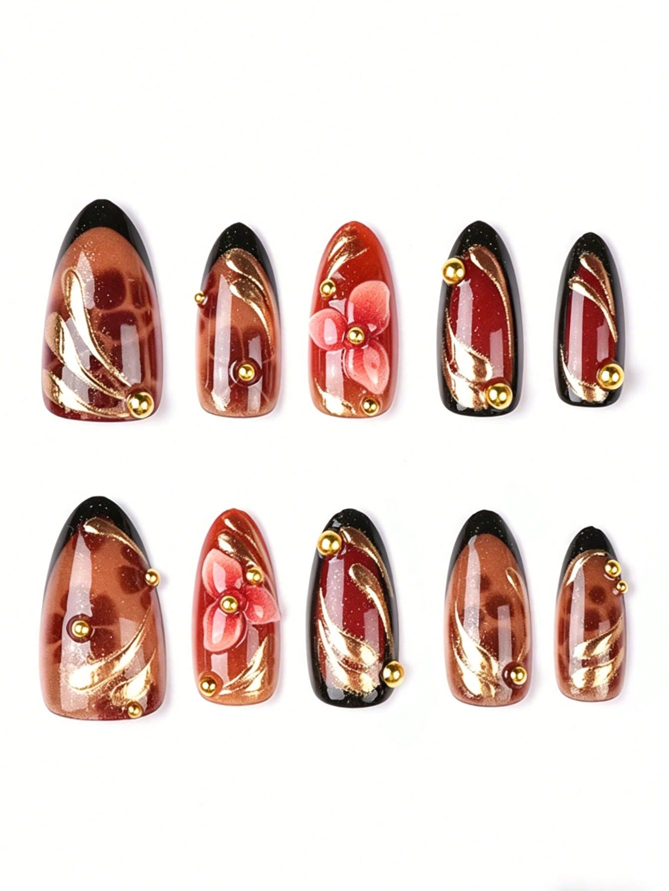 30pcs Metallic Gold Plated Pri - 3D Printing Nails avaliação e preço