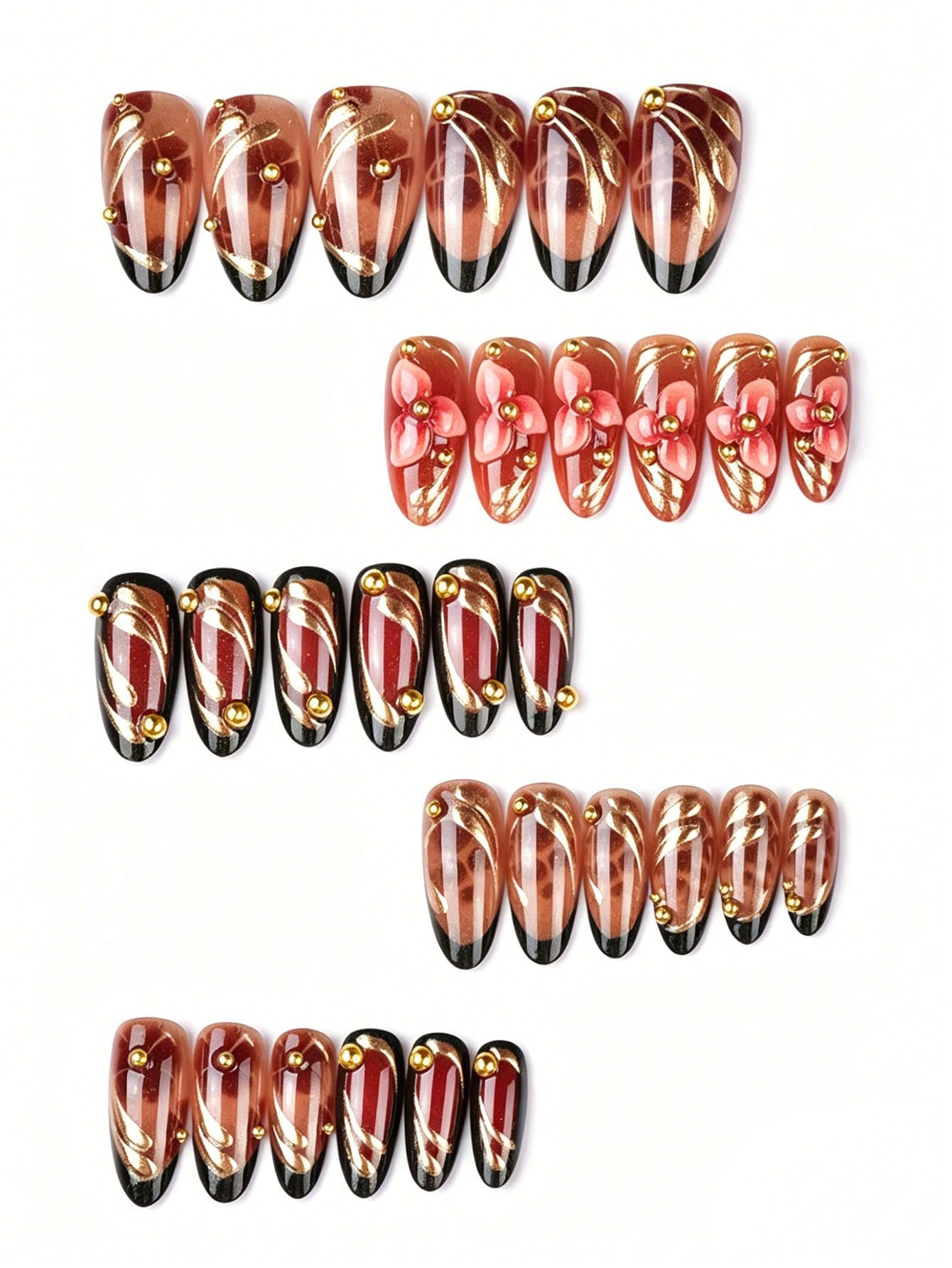 30pcs Metallic Gold Plated Pri - 3D Printing Nails avaliação e preço