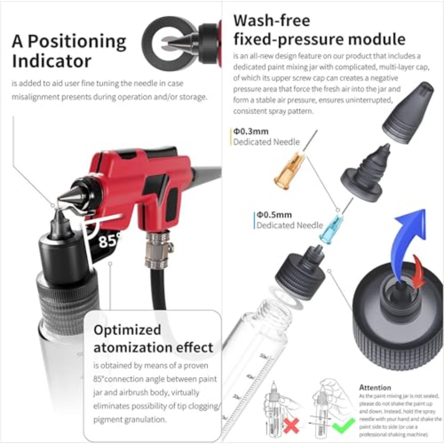 No-Clean Airbrush Kit with Dis - Nozzle Cleaning Kit avaliação e preço