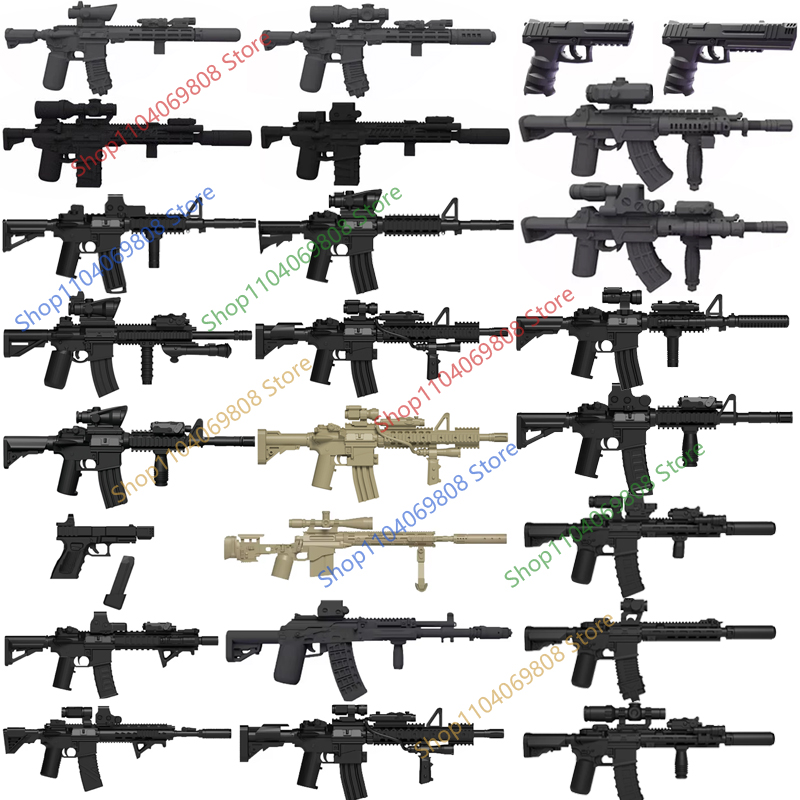 Military Soldiers Figures Gun  - 3D Printing Lego Bricks avaliação e preço