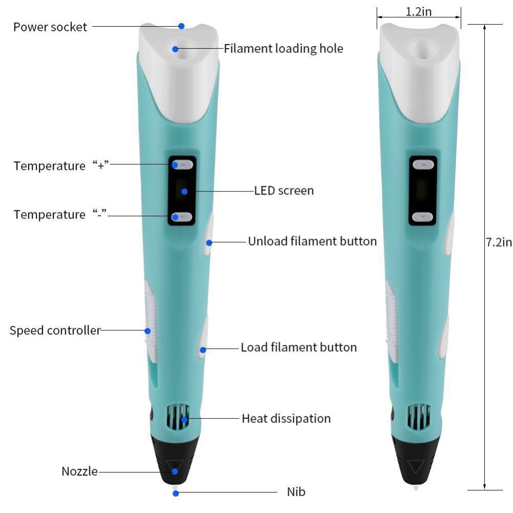 Dikale 3D Pen LED Screen DIY 3 - 3D Printing Pen For Kids avaliação e preço