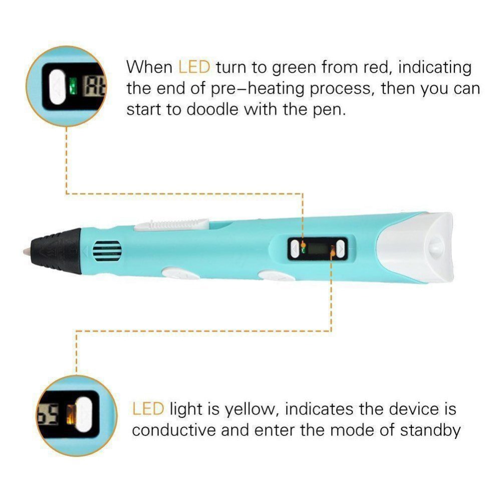 Dikale 3D Pen LED Screen DIY 3 - 3D Printing Pen For Kids avaliação e preço