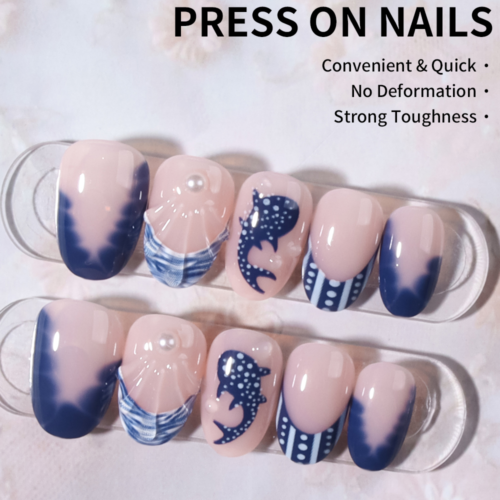 24pcs Almond 3d gel nails Whal - 3D Printing Nails avaliação e preço
