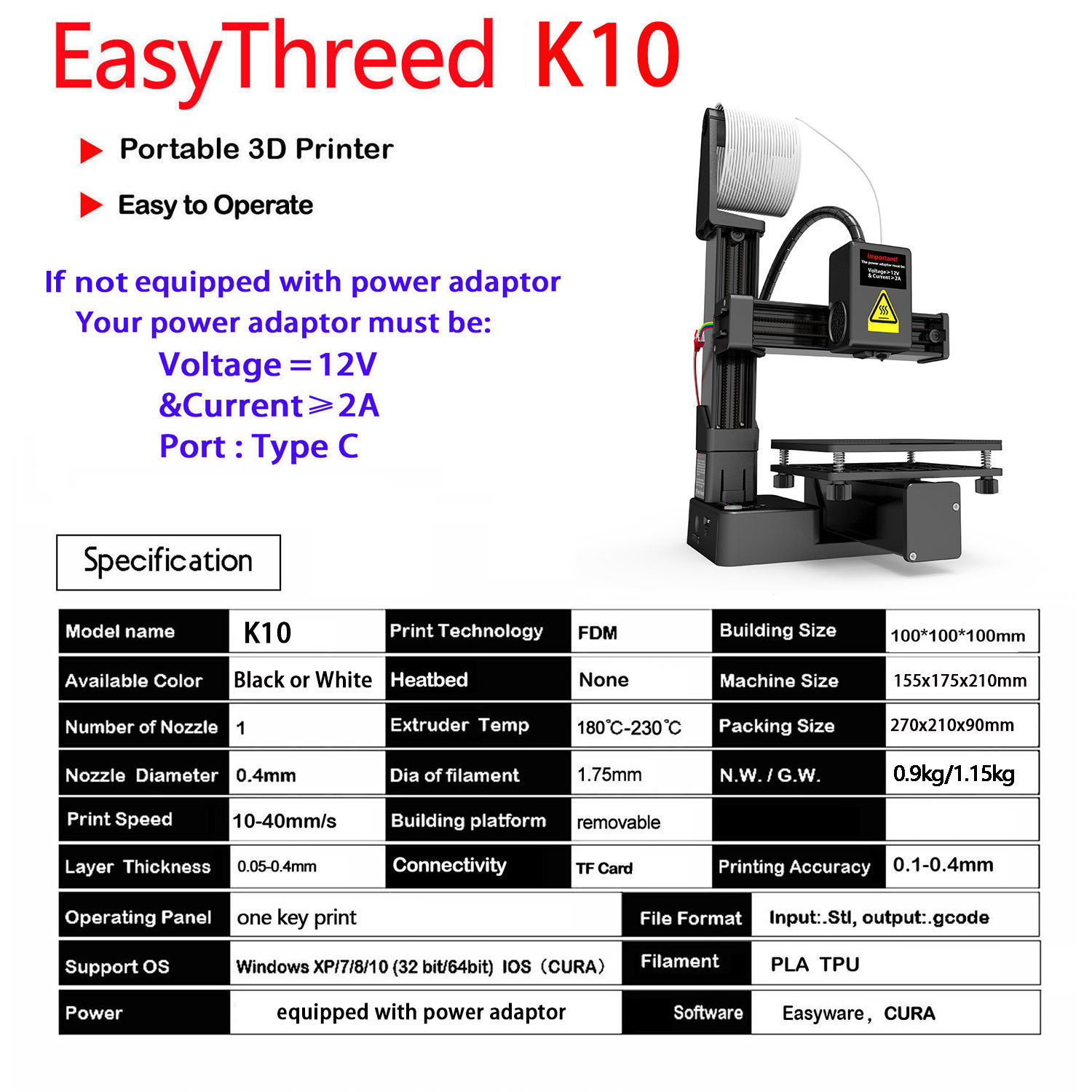 Easythreed K10 Mini 3D Printer - 3D Printing Output avaliação e preço