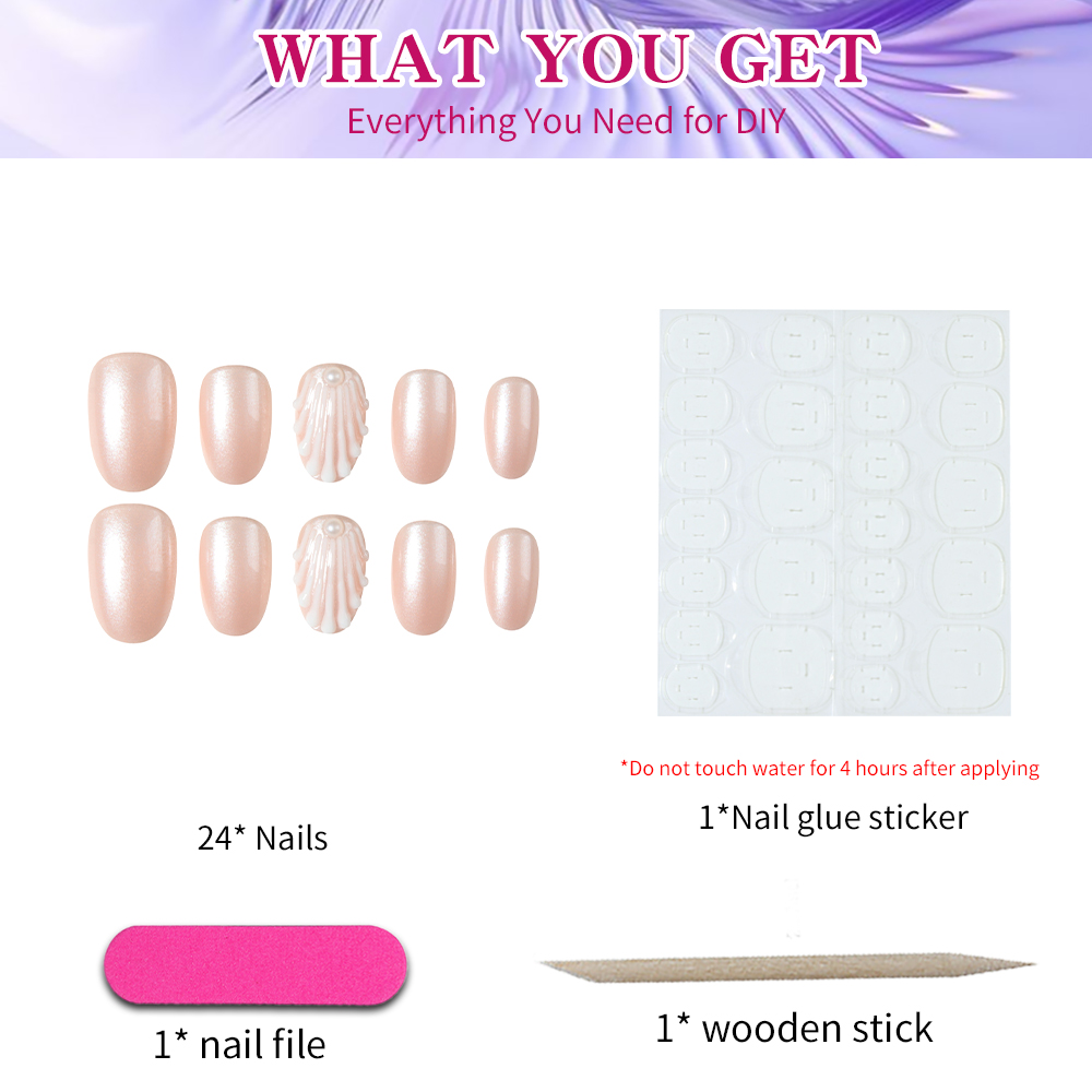 24 pieces / set of short oval  - 3D Printing Nails avaliação e preço