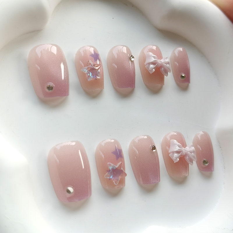 10Pcs Teenage Girl Fashion Cut - 3D Printing Nails avaliação e preço