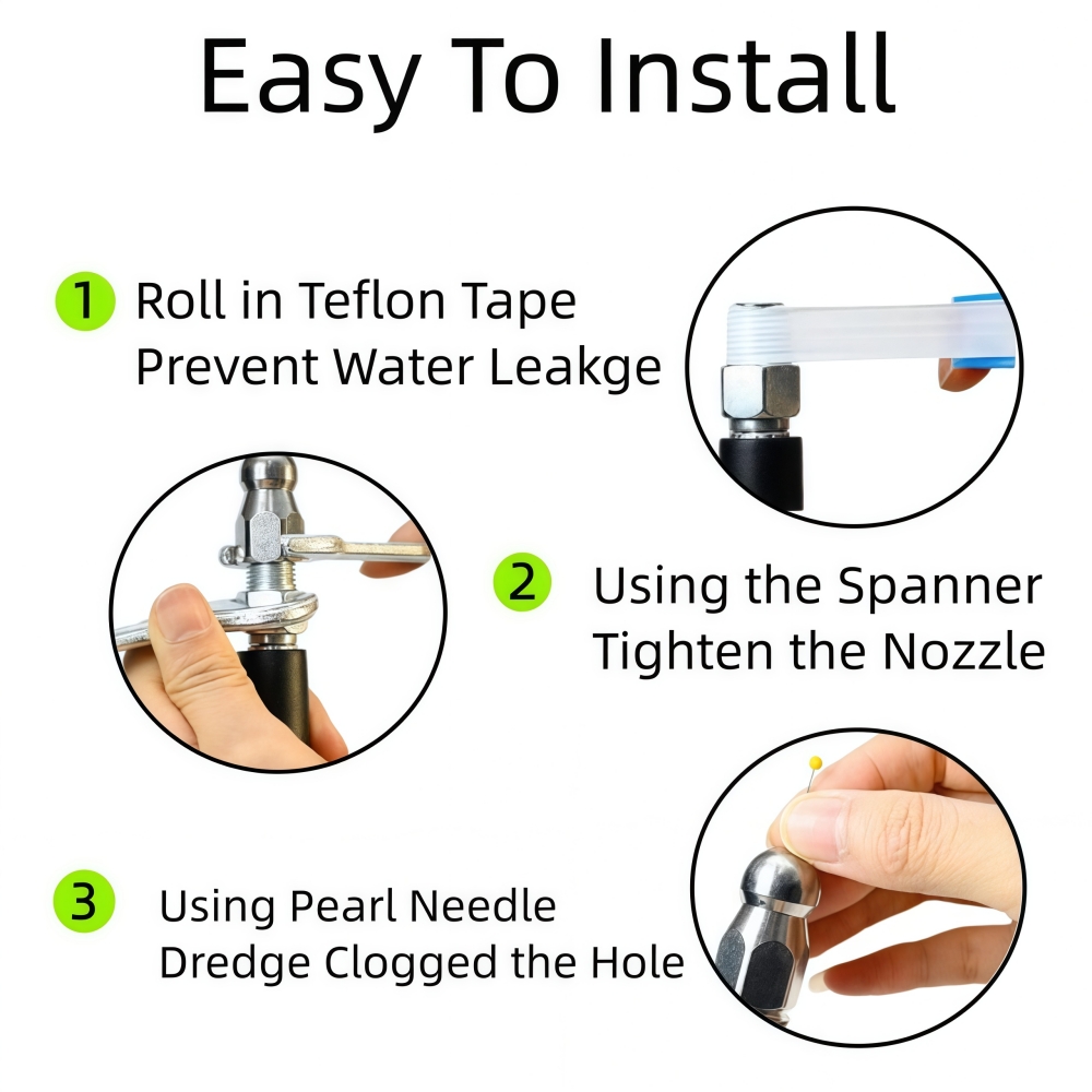 5~50m Pressure Washer Sewer Je - Nozzle Cleaning Kit avaliação e preço