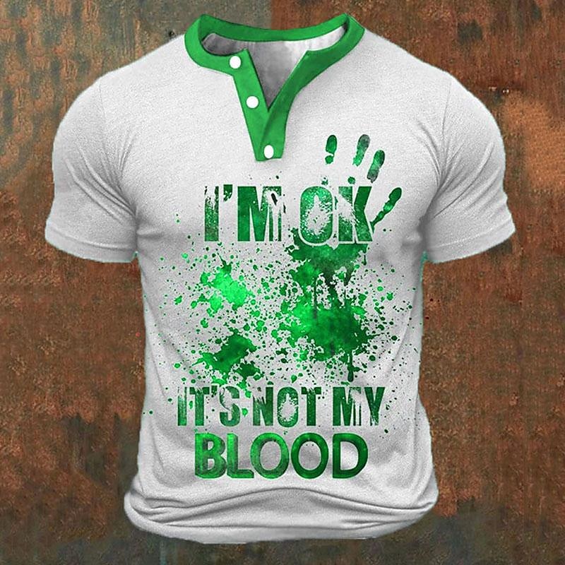Funny 3D Letter Print Men's He - 3D Printing Jersey avaliação e preço