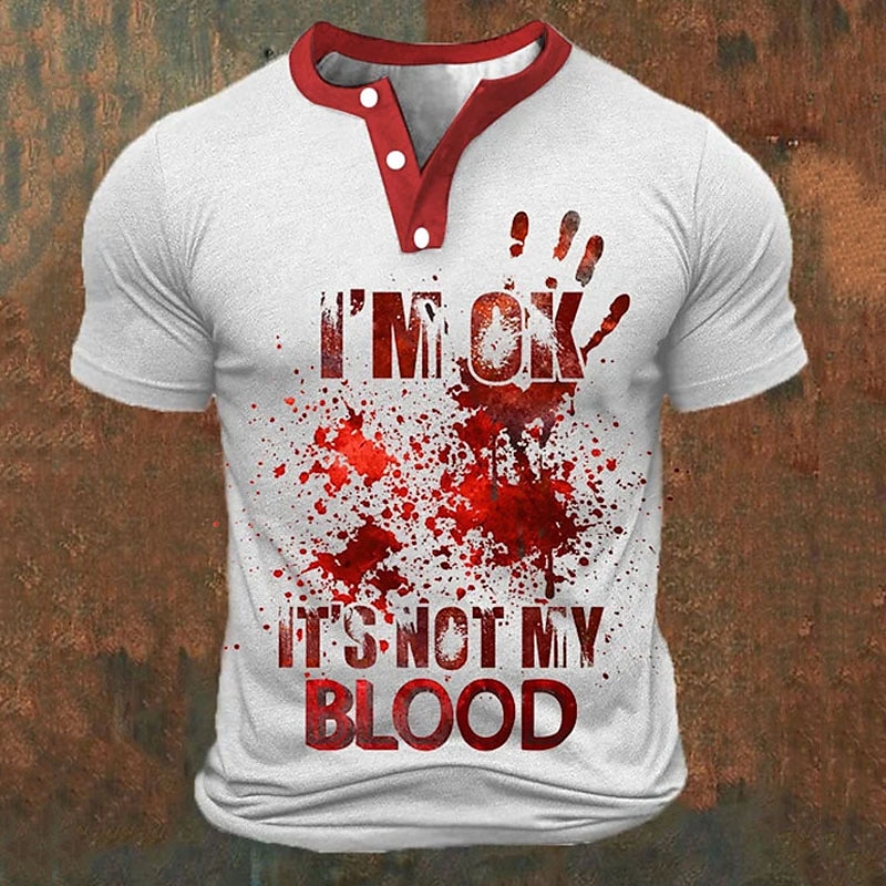 Funny 3D Letter Print Men's He - 3D Printing Jersey avaliação e preço