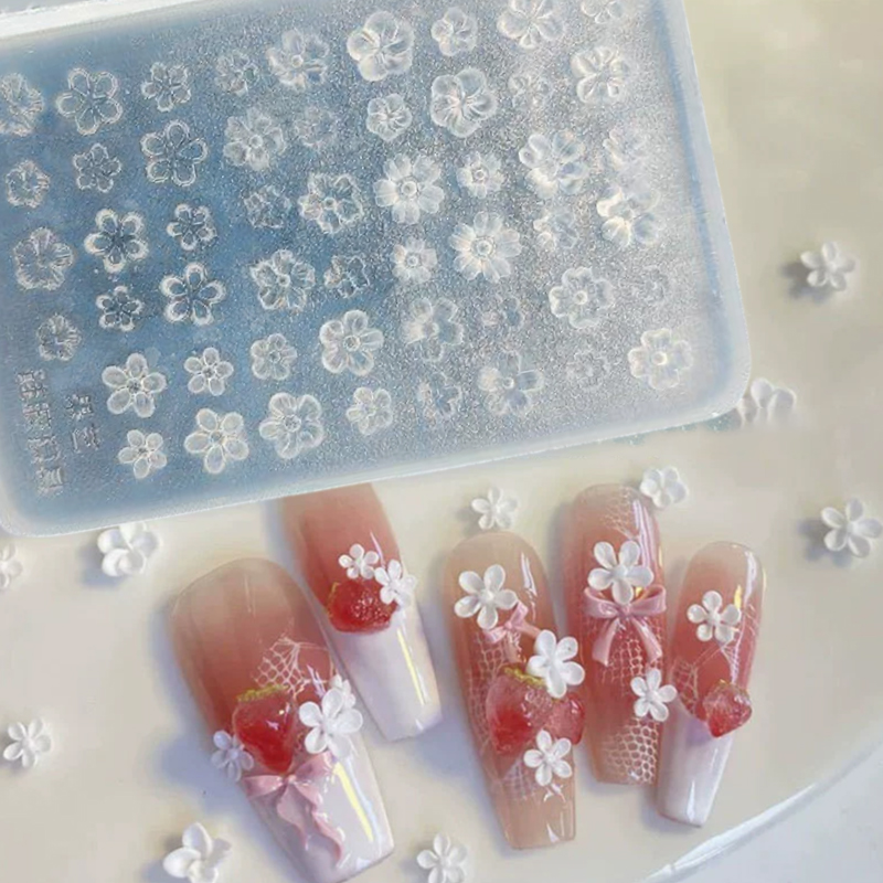 Pcs Silicone Nail Art Mold Flo - 3D Printing Nails avaliação e preço