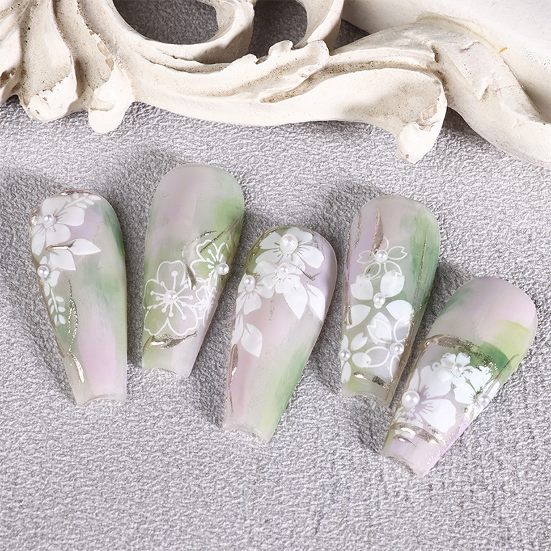 Pcs Silicone Nail Art Mold Flo - 3D Printing Nails avaliação e preço