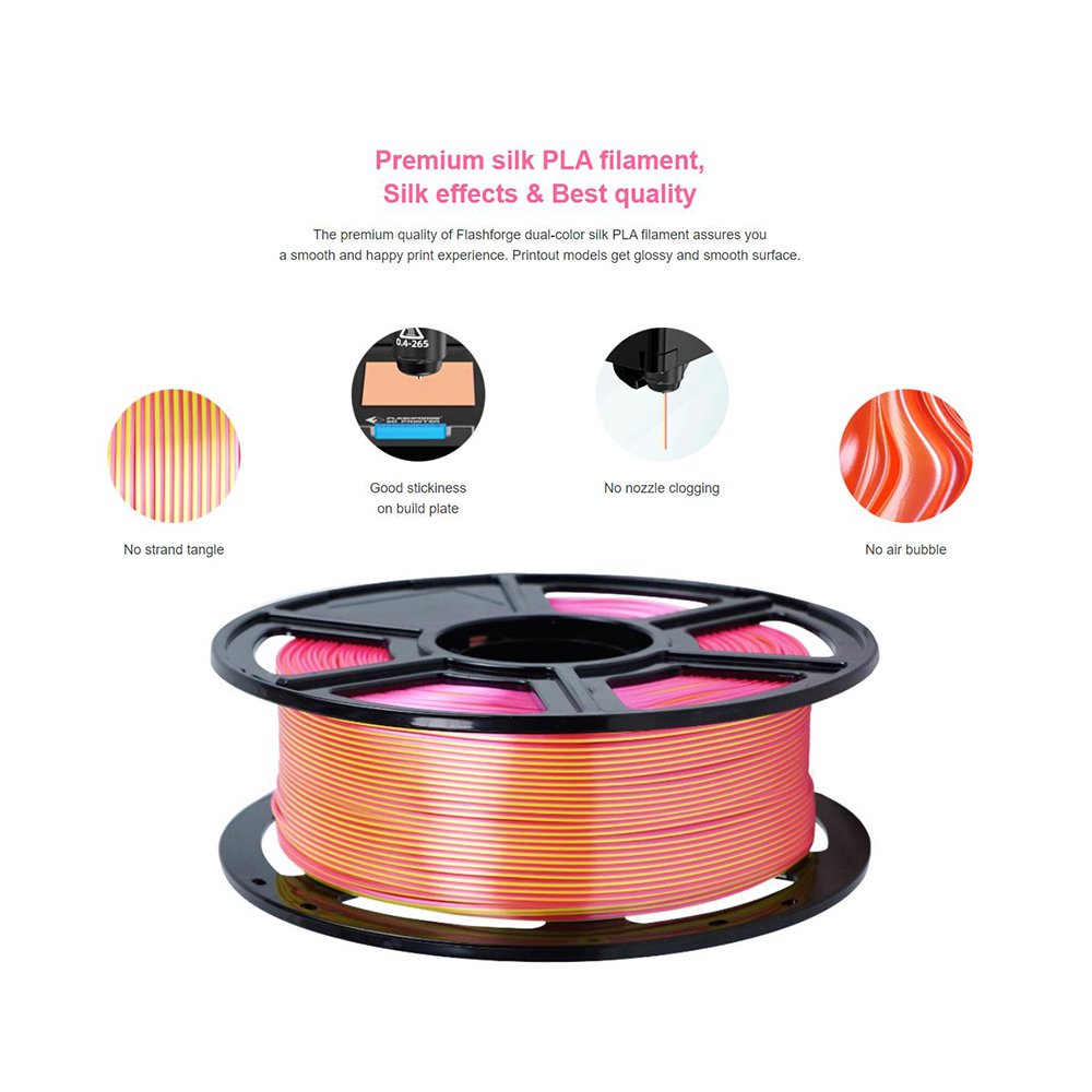 FLASHFORGE Dual Color Silk PLA - 3D Printing Output avaliação e preço
